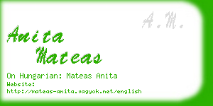 anita mateas business card